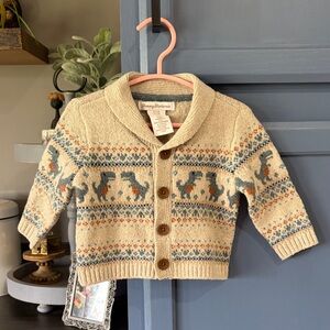 Ralph Lauren Cream Dinosaur Knit Cardigan